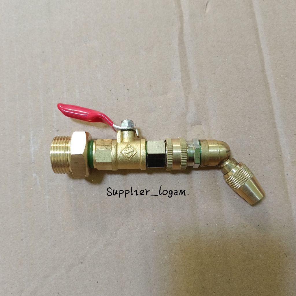 Kran jet cleaner Nozzle bengkok swivel putar 360° Drat M22