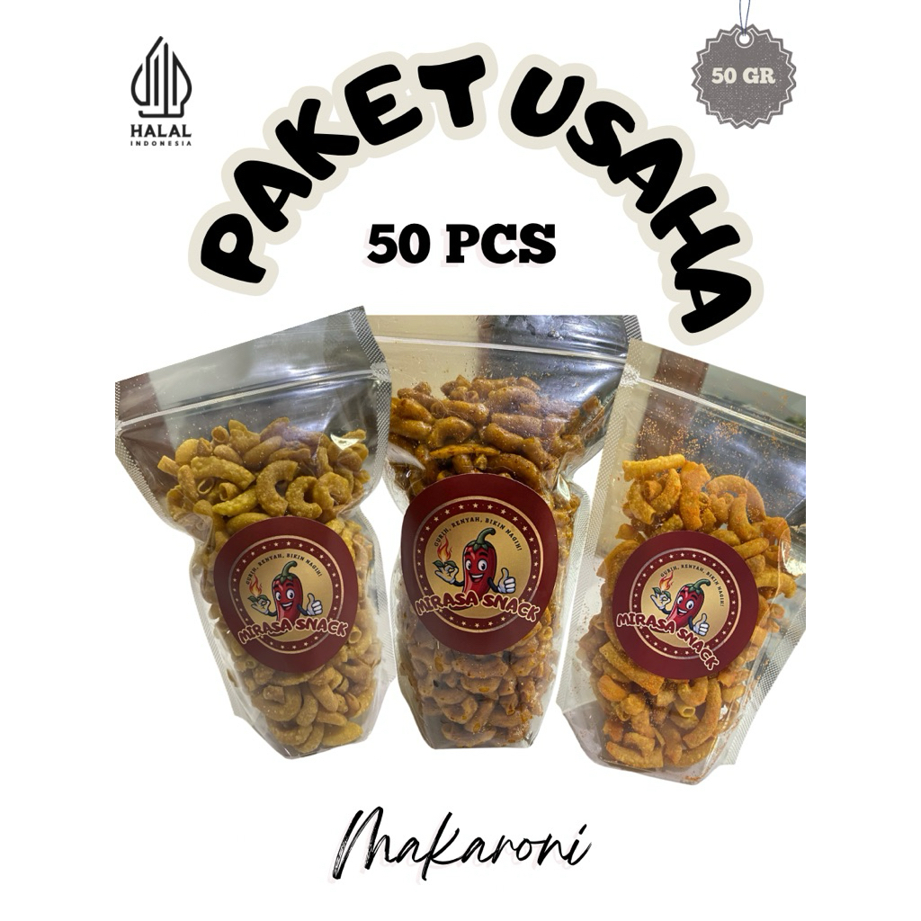 

(50 PCS) PAKET USAHA MAKARONI UKURAN 50 GR