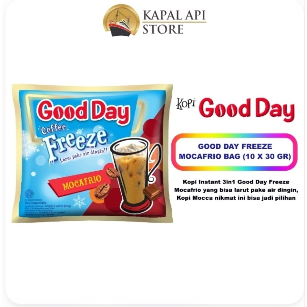 

Good Day Coffee Freeze mocafrio 1 renceng (10 × 30 Gr)