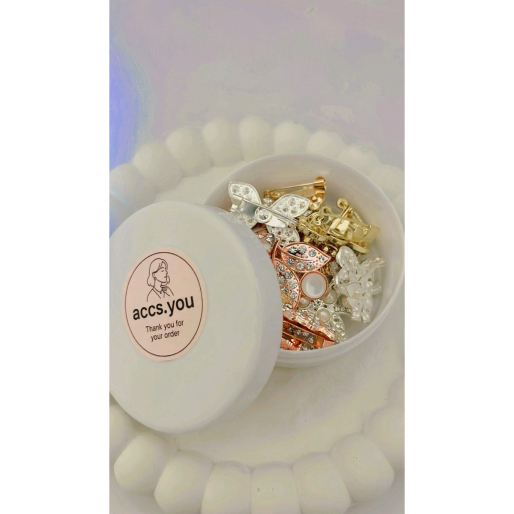 Paket 20pcs Bros dagu mini/ bros kecil/ tuspin hijab