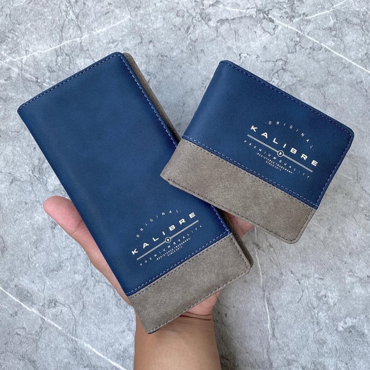 KODE U83X Dompet Pria Cowok Dompet Lipat Pria Cowok Kalibre Kanvas Panjang Pendek Kulit Buaya Hitam 