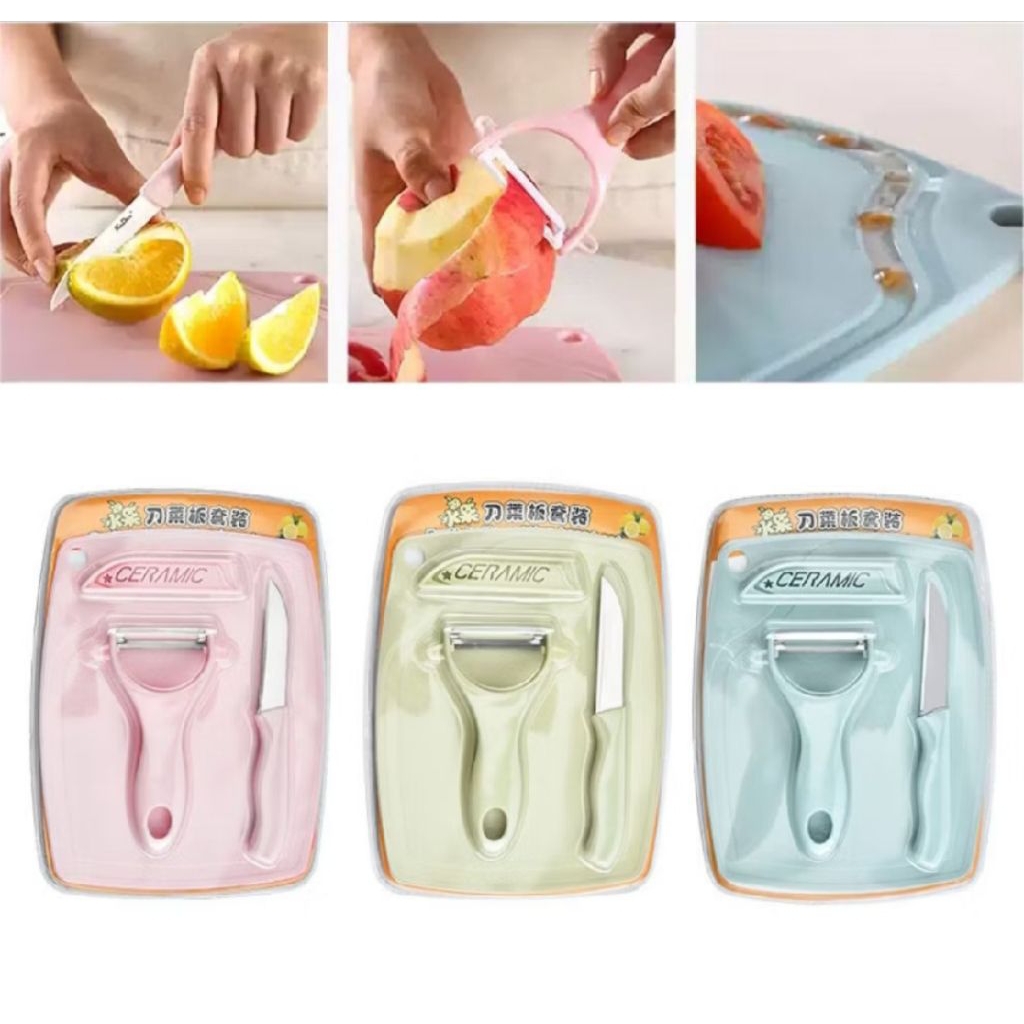 Set 3 in 1 Pisau Talenan Peeler