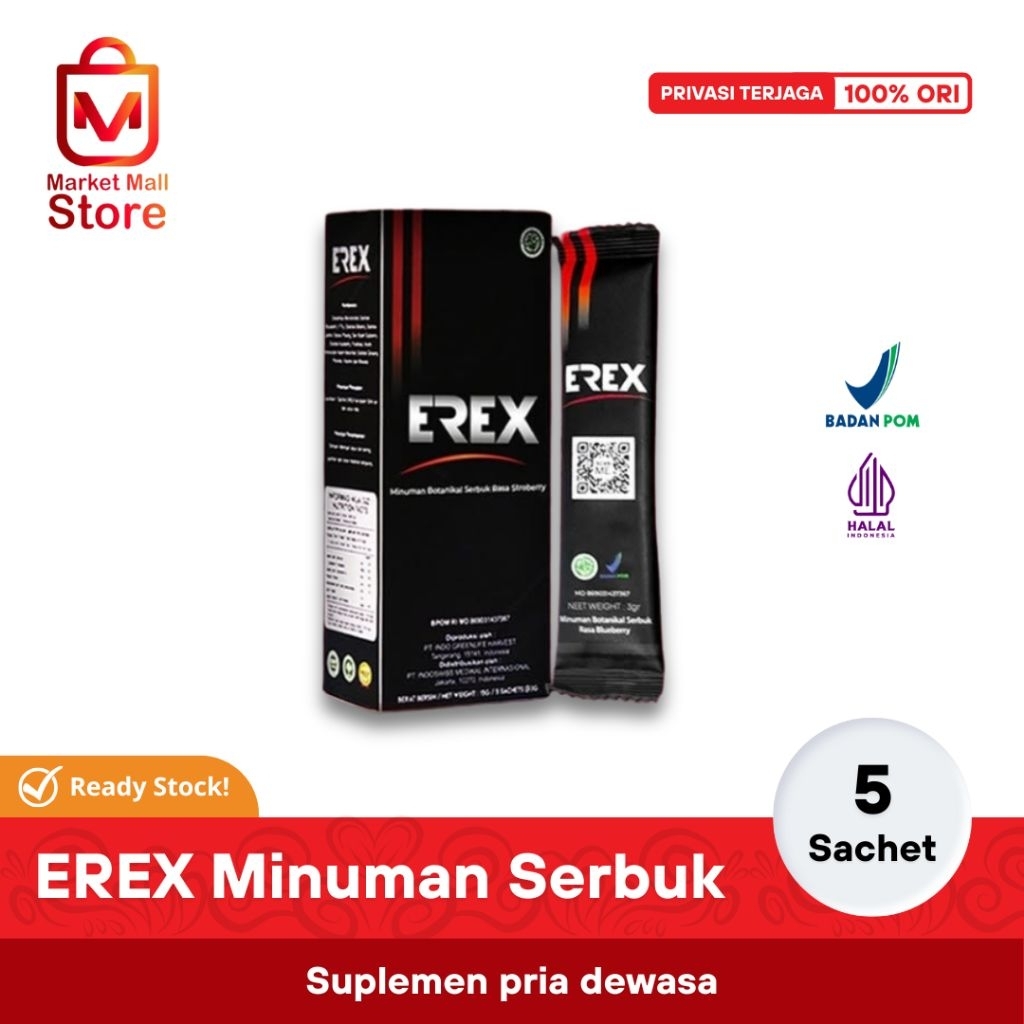 EREX Stamina Pria Minuman Botanical Serbuk Rasa Blueberry - Suplemen Vitalitas Pria Herbal Alami - 1