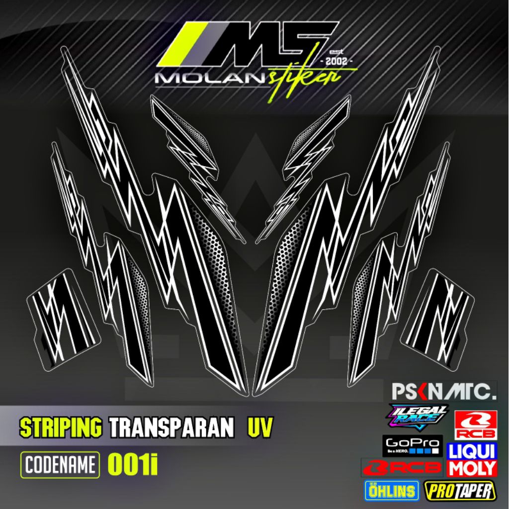 Decal Sticker Striping Variasi Transparan Uv Suzuki Smash 110 Smash 110 R Smash SR 110 Smash Titan 1