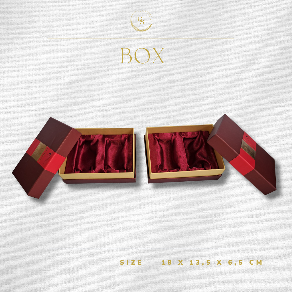

Kotak Hadiah Eksklusif Elegan | Red Gold Satin Gift Box