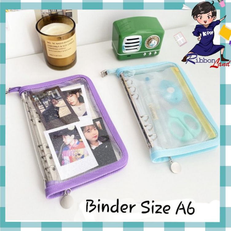 

KODE I38Q A6 Binder Resleting Cover PVC Glitter Ring 6 Silver Seri Ayuri