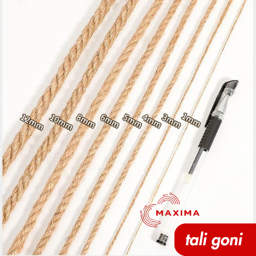 

Tali goni 4mm 6mm 8mm 10mm12mm Harga per meter Tali rami Natural / tali garukan kuncing / Dekorasi Kerajinan Tangan Minimalis / Tali Tambang / Tali Serat goni / Tali mendong / Tali Tambang Kecil / Talio Kerajinan TALI DIY / Tali Jerami
