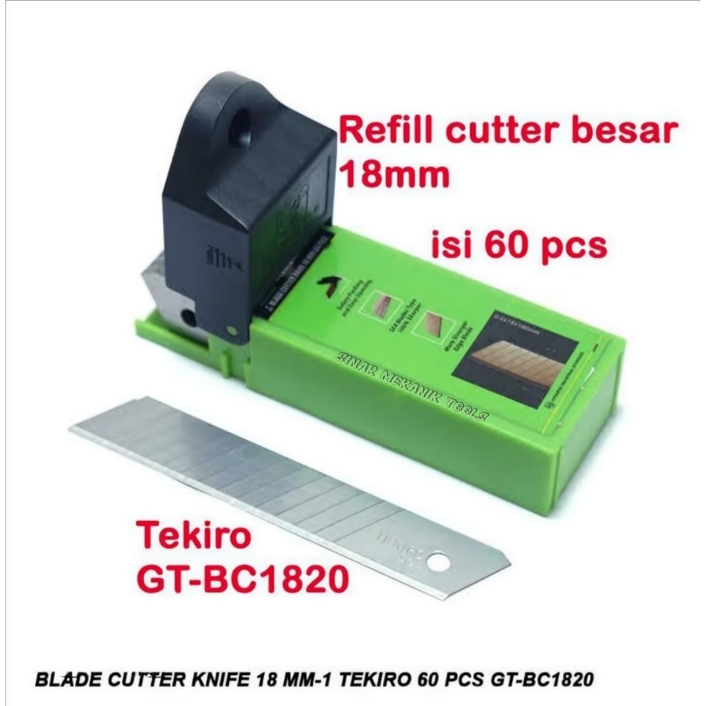 

Tekiro Refill Isi Ulang Pisau Cutter Besar 18 mm 1 Kotak Isi 60 Pcs