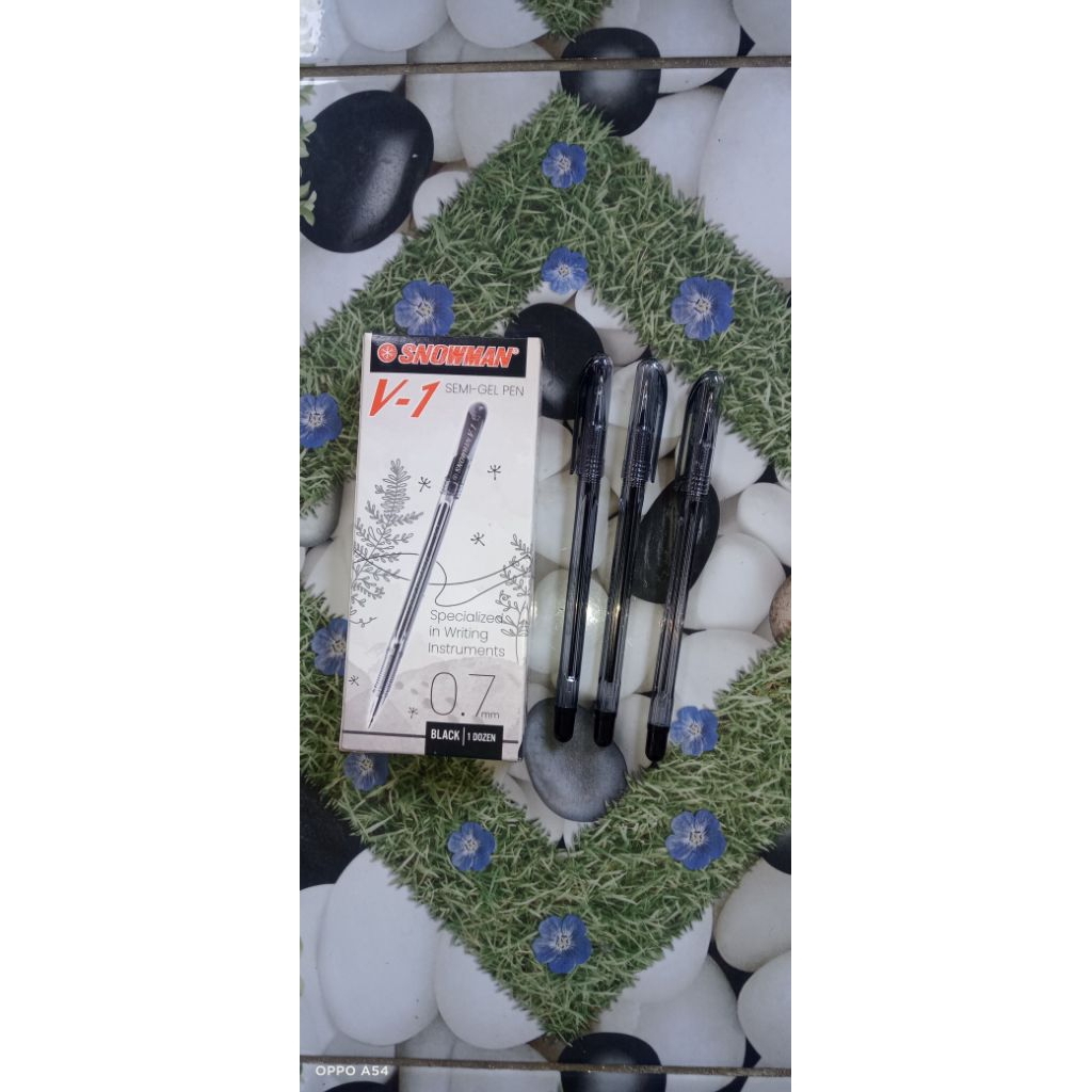 

pulpen bolpen ballpoint snowman V-1 0,7mm warna hitam satu pack