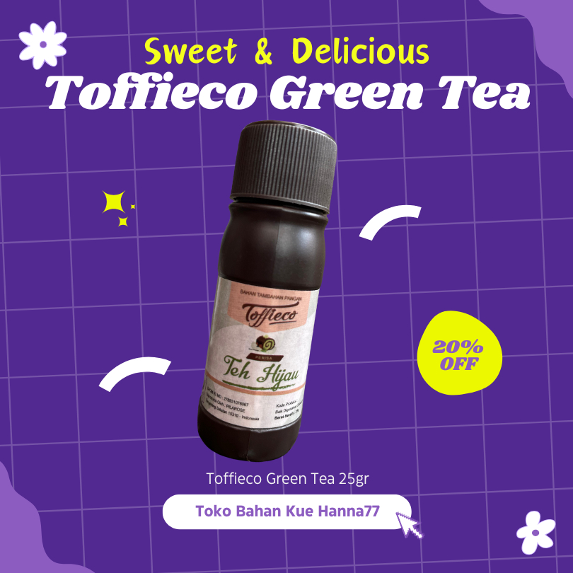 

Toko Bahan Kue Hanna77 - Toffieco Perisa Green Tea 25ml - Essence Rasa Green Tea untuk Kue Minuman Perasa Pewarna