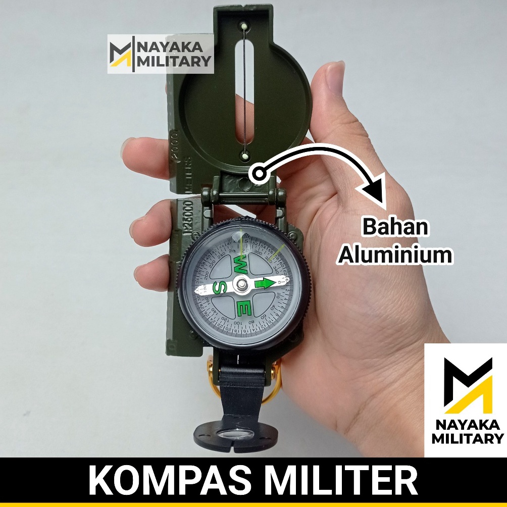 KODE T97Z Bahan Aluminium Kompas Militer Lensatik Bidik Lensa Penunjuk Arah Mata Angin Compass Lensa