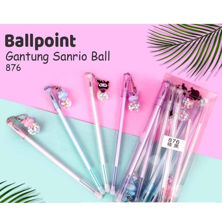

New 1 PACK 12 PCS BOLPEN GANTUNG PULPEN GANTUNGAN SANRIO PEN GEL GANTUNG KUROMI LUCU