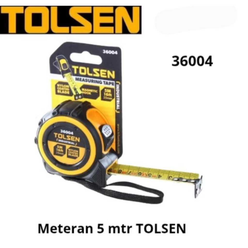 Meteran 5 mtr TOLSEN 36004/Meteran Rol Karet 5 Meter TOLSEN 100% ORIGINAL Dan Kwalitas Bagus