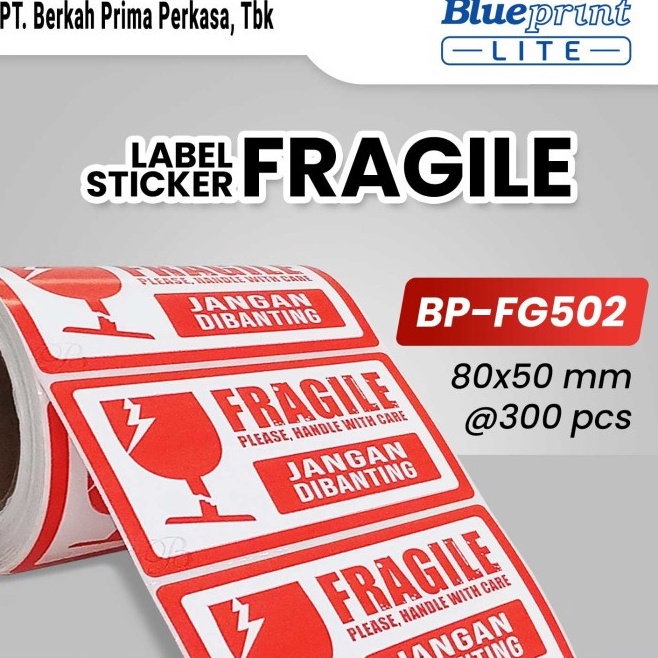 

COD Sticker Label Fragile Jangan dibanting 8x5 BLUEPRINT FG52 isi 3