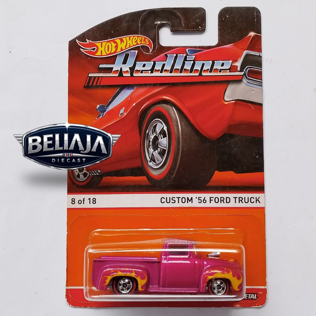 HOT WHEELS CUSTOM 56 FORD TRUCK RED PINK REDLINE SERIES