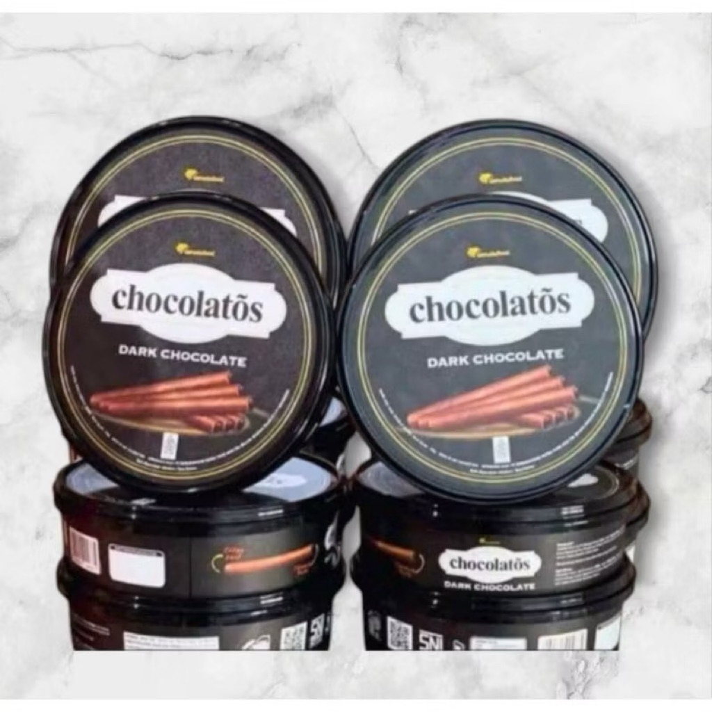 

CHOCOLATOS DARK PREMIUM 190GR Exp 2026, Gery Chocolatos Wafer Roll Dark Chocolate Coklat