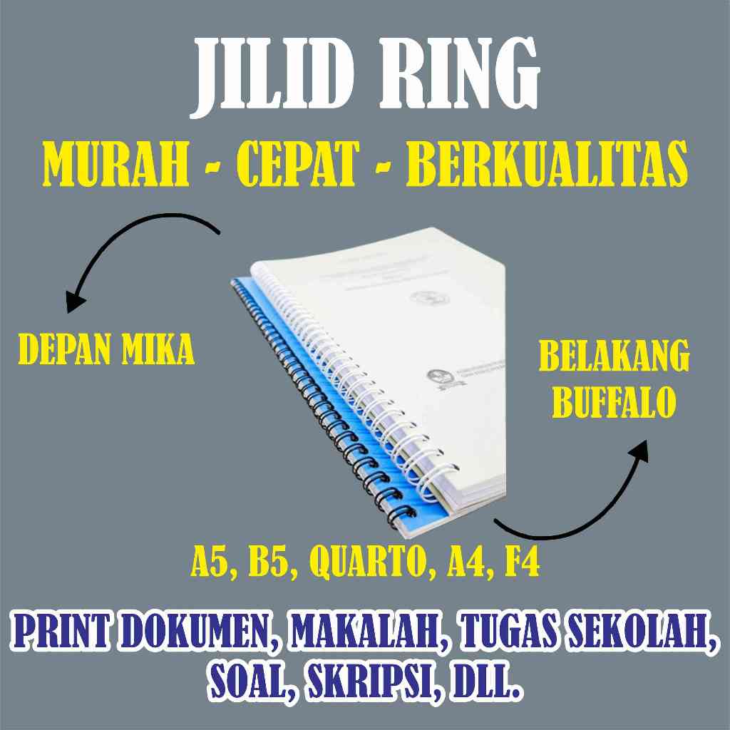 

Jilid Spiral kawat Mika Bufallo A4/B5/A5/F4