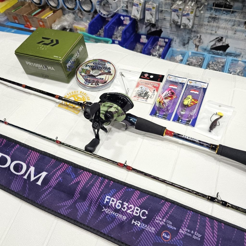 1 Set BC Siap Pakai || Joran BC Iroly Freedom 190cm, 8-17lb vs Reel BC DAIWA PR 100H L MA, PE 100m (