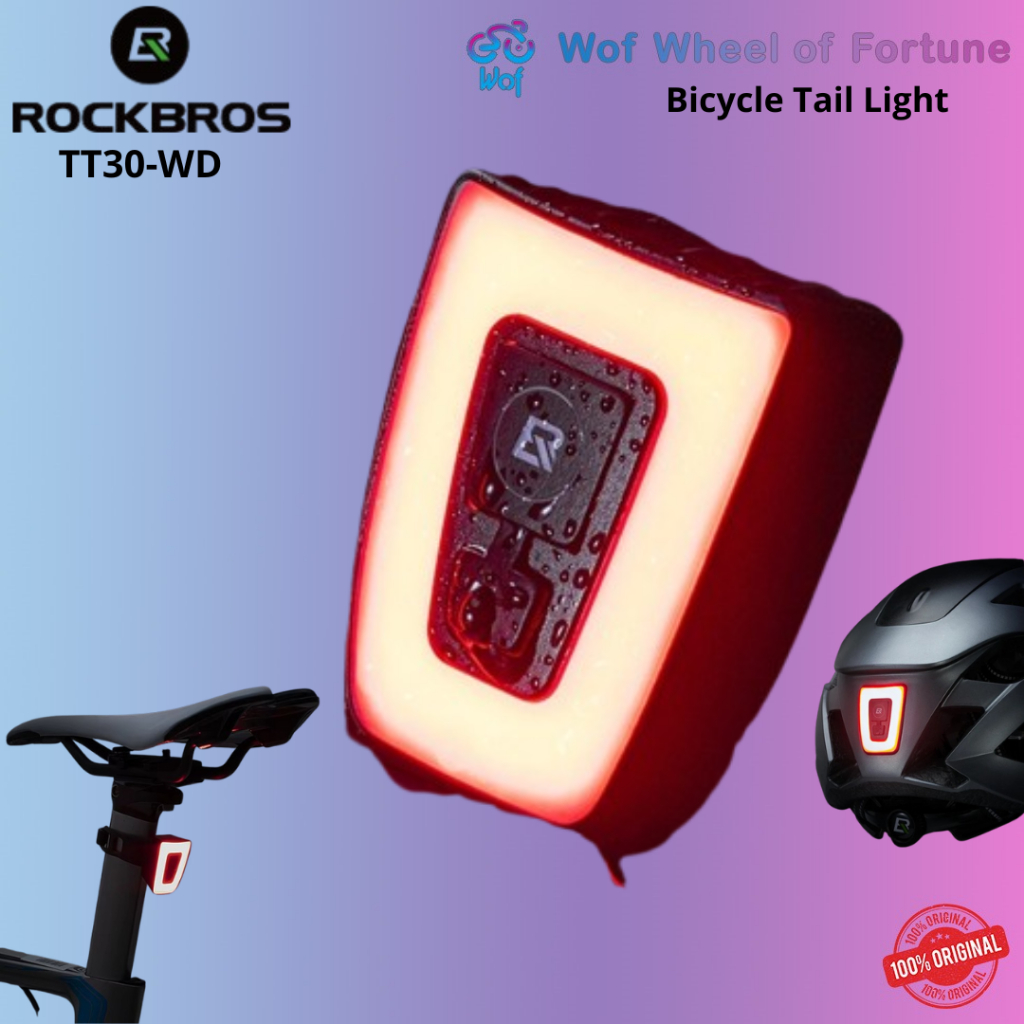 ROCKBROS TT 30 WD LAMPU BELAKANG HEL SEPEDA BICYCLE BIKE HELMET REAR LIGHT LAMP ANTI AIR - TT30-WD