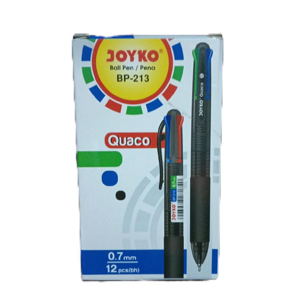 

Pulpen Pena JOYKO BP-213 Quaco 1 PACK isi 12 pcs 0.7 mm 4 in 1 ( 4 Warna ) Stationery