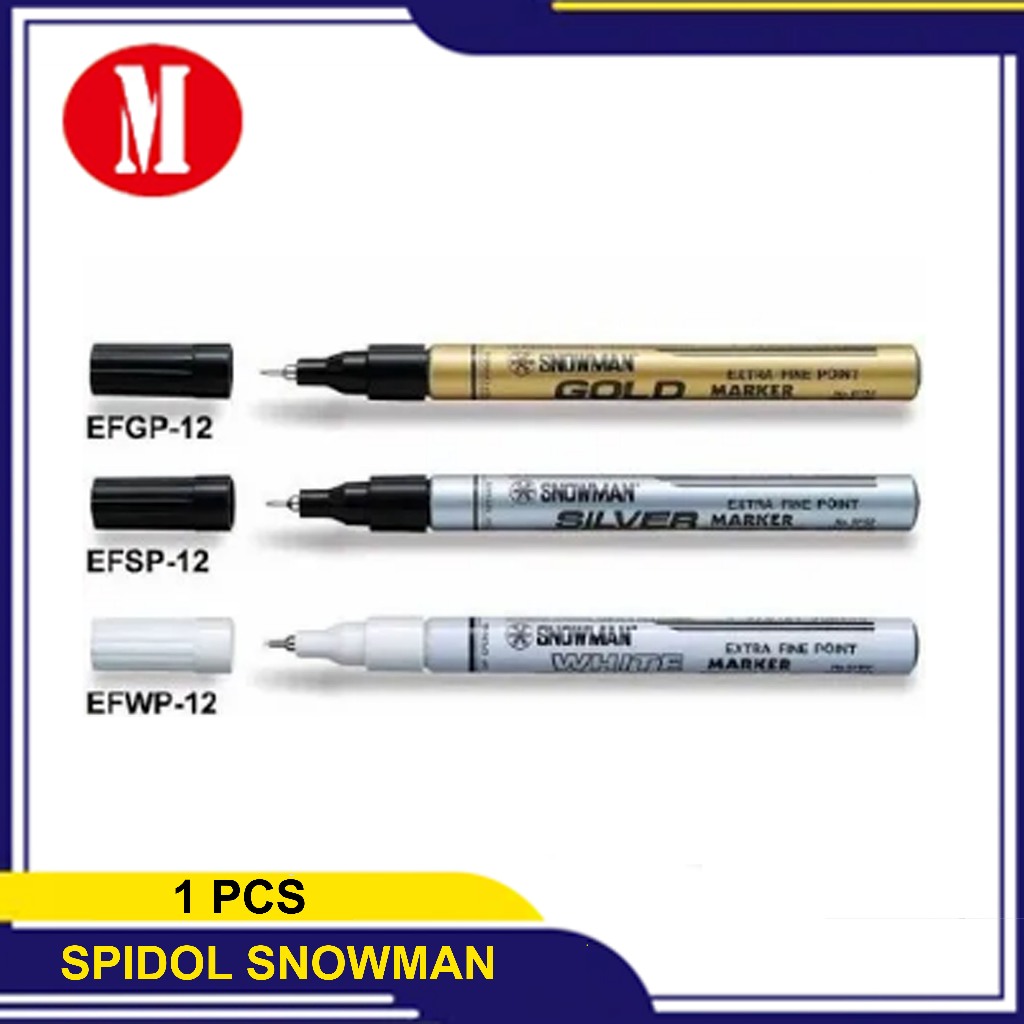 

Spidol Snowman Permanen mata Kecil Gold,Silver,Putih