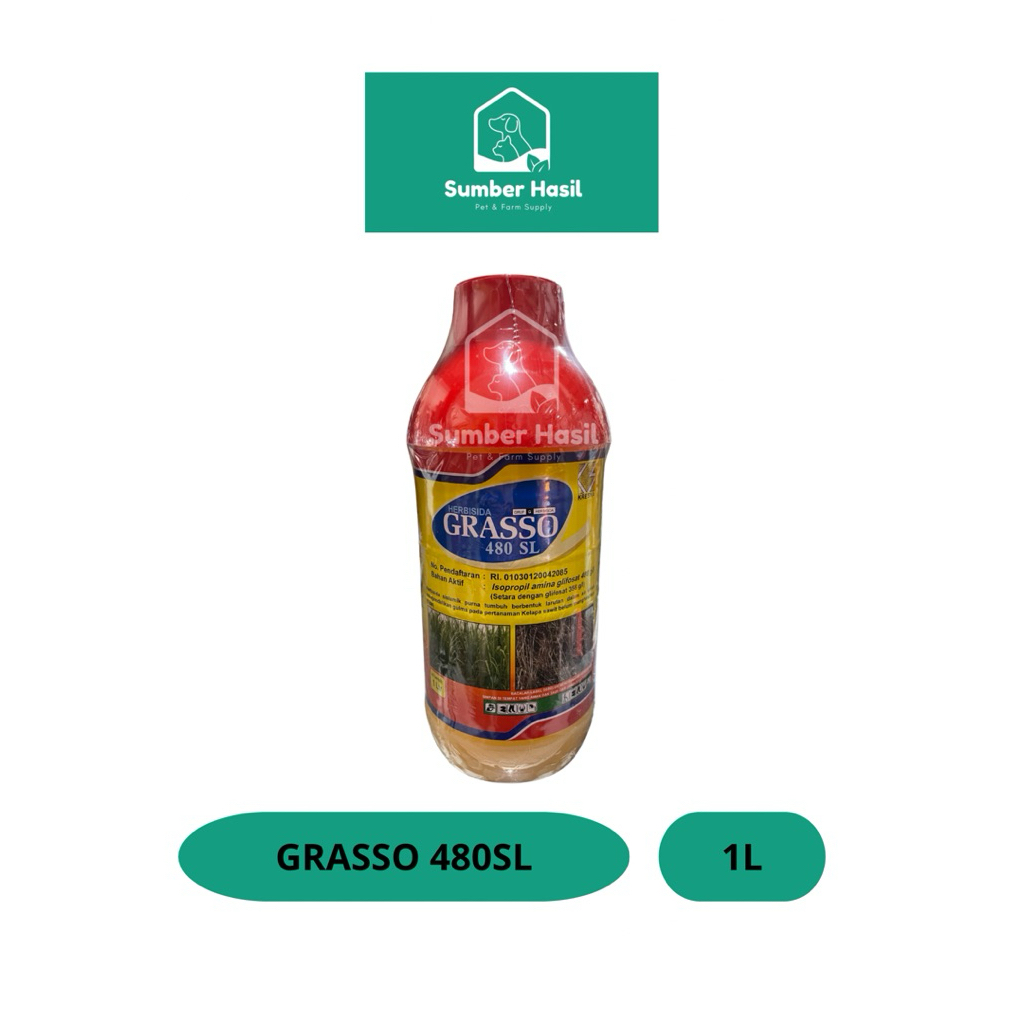 GRASSO 1 LITER GLIFOSAT 480SL HERBISIDA OBAT RUMPUT LIAR GRASSO KRESNA ORIGINAL