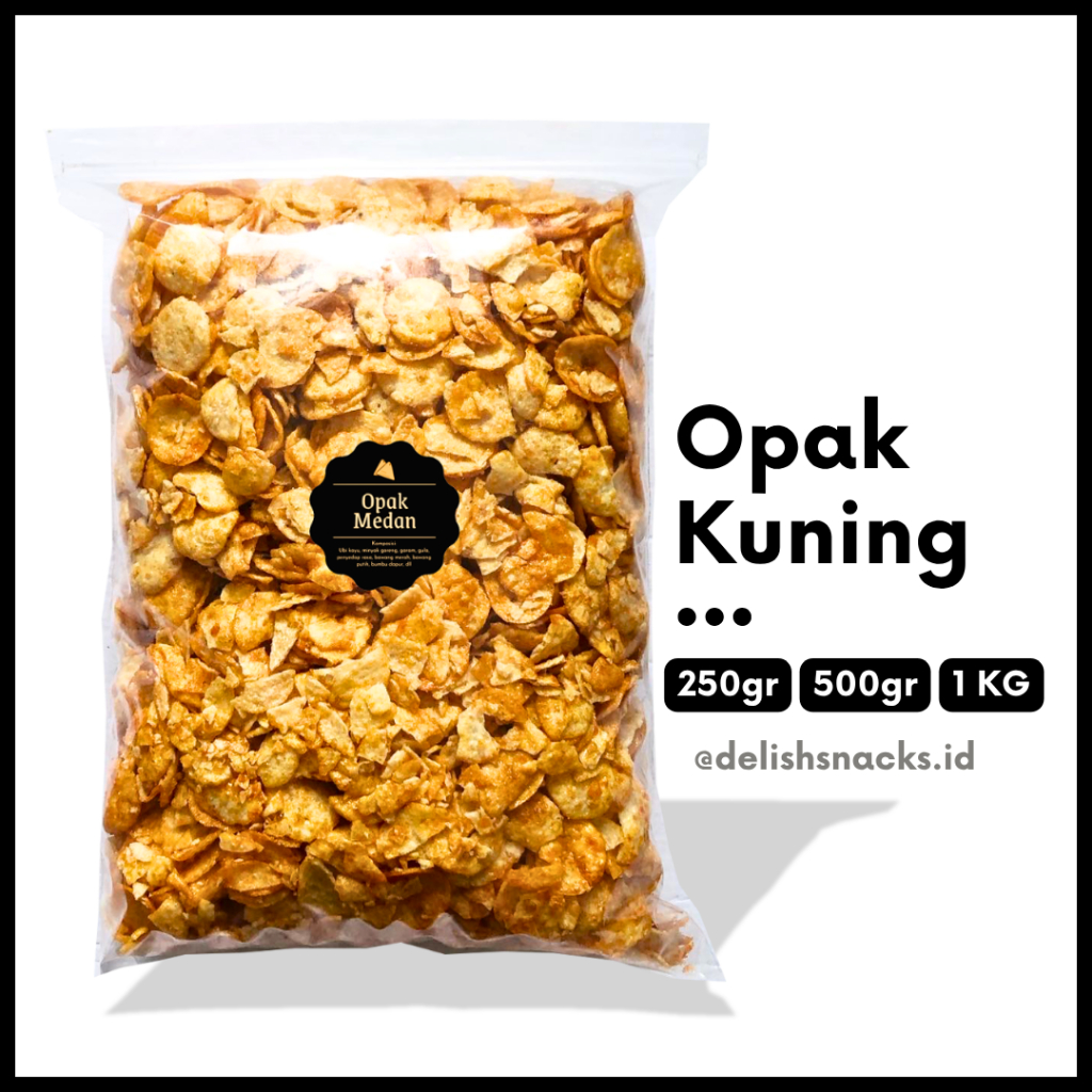 

[DELISH SNACKS] Opak Medan Kuning (Grosir) 250gr 500gr 1 KG / Snack Cemilan Camilan Pedas Manis
