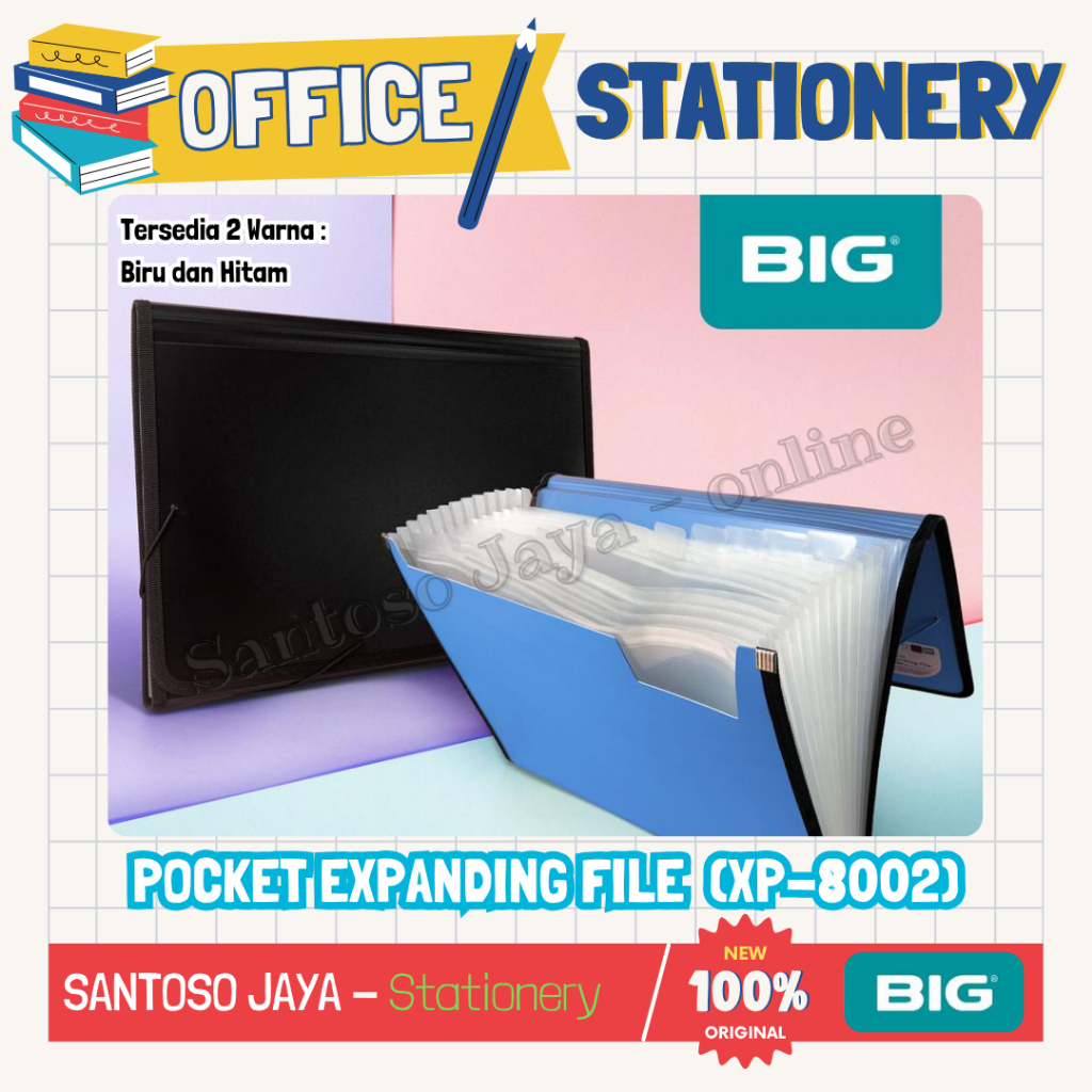 

Expanding File BIG Map Harmonika - Organizer Document F4 Folio - Pocket Plastik Tali XP-8002