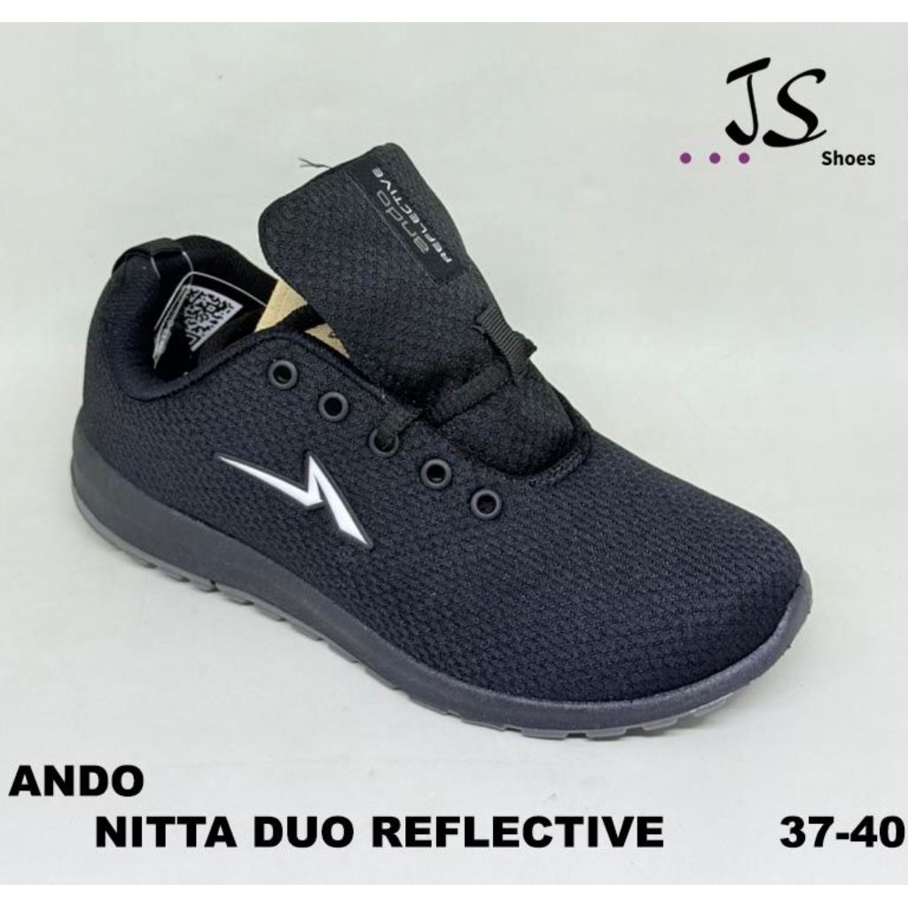 ANDO NITTA DUO REFLECTIVE - SEPATU SEKOLAH TALI ANAK DEWASA MERK ANDO ORIGINAL