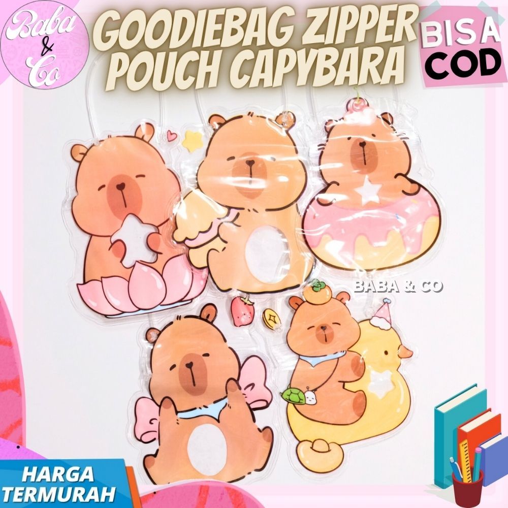 

PLASTIK KEMASAN GOODIEBAG ZIPPER CAPYBARA LUCU IMUT PLASTIK HAMPERS ZIPPER KLIP COOKIES PERMEN CAPYBARA POCUH ZIPPER GAGAGNG CAPYBARA KAIBARA MURAH