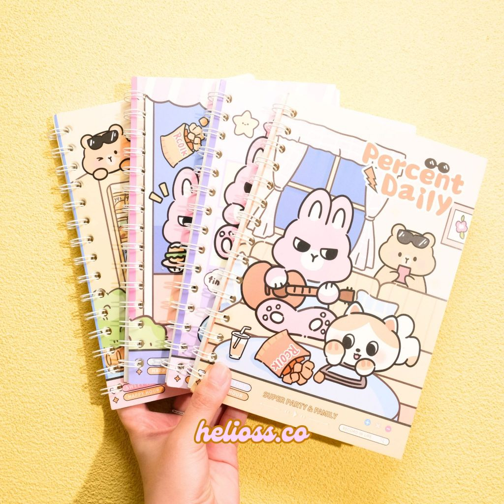 

BUKU TULIS RING A5 PERCENT DAILY SUPER TEBAL BERGARIS POLOS BUKU GAMBAR HEWAN NOTEBOOK BUKU TULIS LUCU TERMURAH HELIOSS.CO