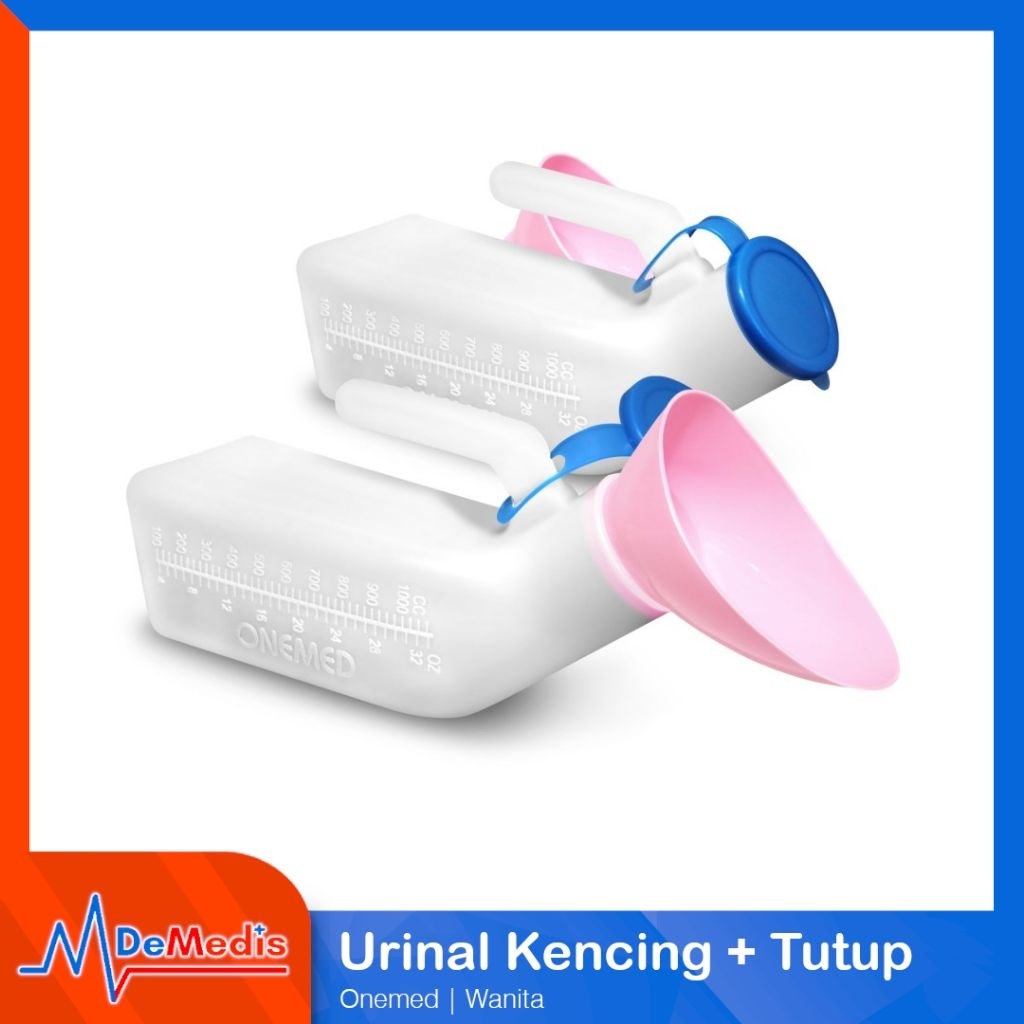 Pispot Plastik Pipis Dewasa ONEMED Tempat Urine Pria Wanita Dengan Tutup Urinal