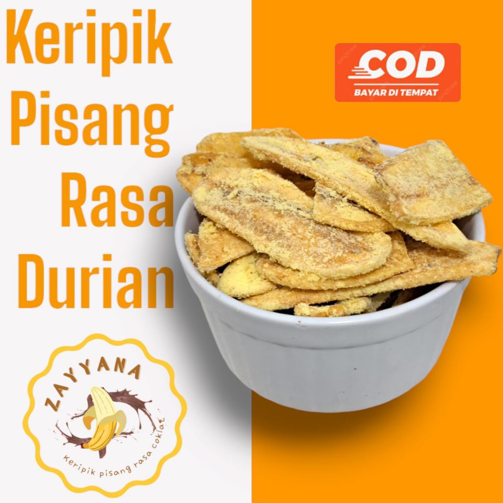 

Keripik Pisang Rasa Durian Asli Lampung Kemasan 500gr