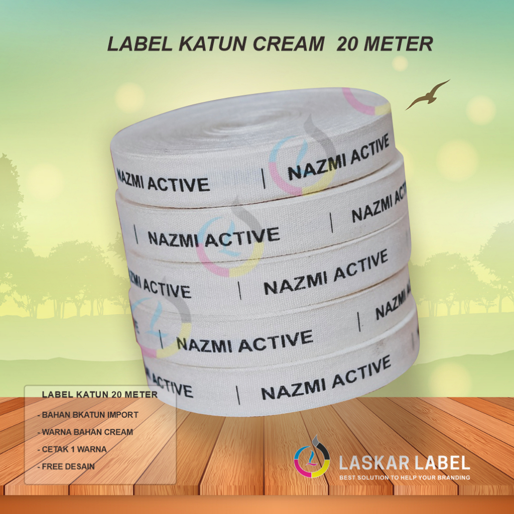 

( 20 METER ) Label katun piterban Tebal,Laskar Label/label baju custom/label baju/label cotton