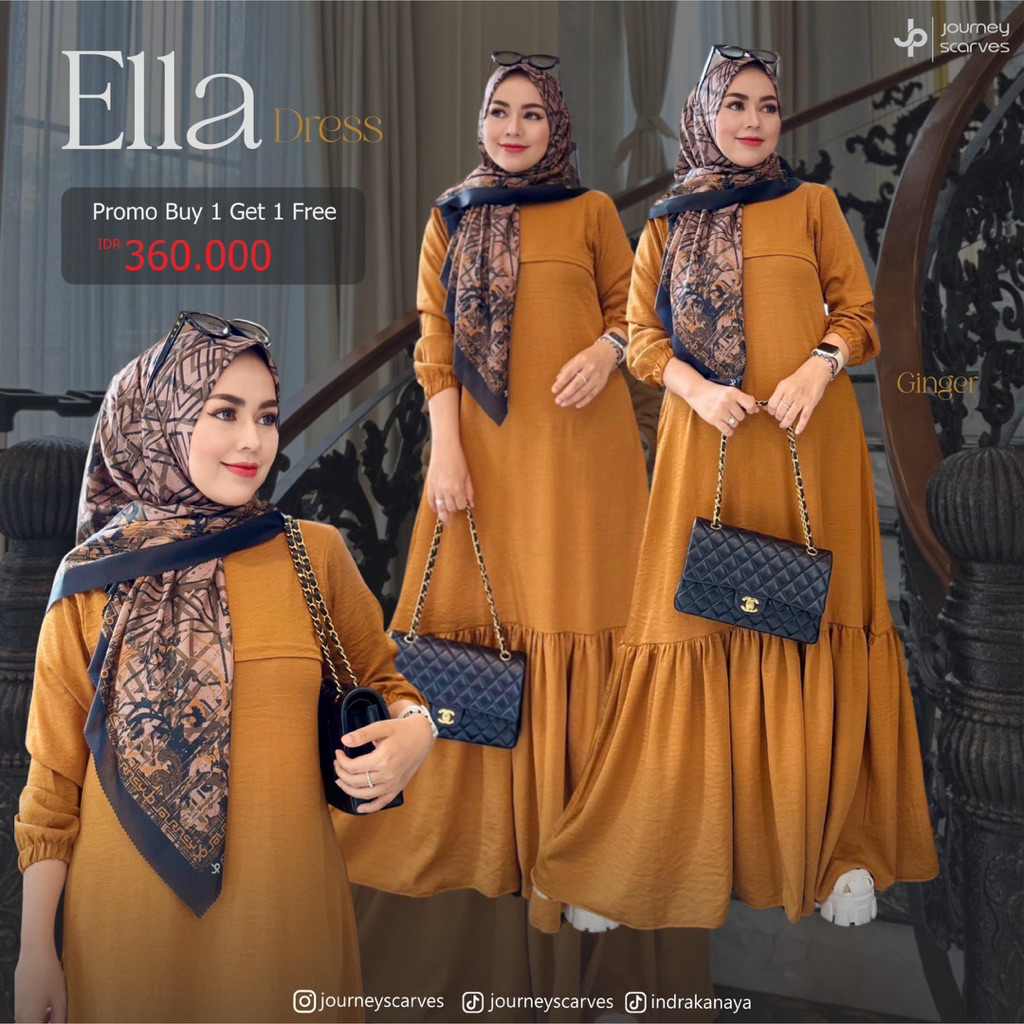 Ella Dress By Journey Scarves/Dress simple/Gamis Kekinian/Gamis Zara Twill/Dress Journey