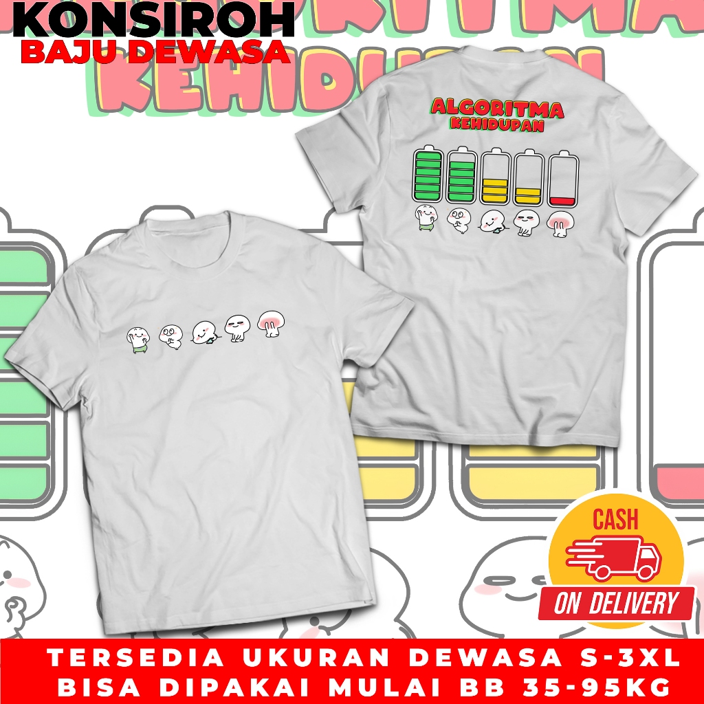 Kaos Pentol Dewasa Algoritma Kehidupan Pentol Lucu Terkini Unisex Cewek Cowok Bisa COD Baju Pentol
