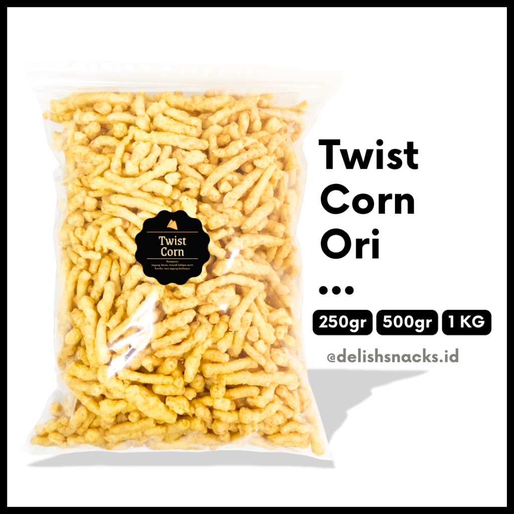 

[DELISH SNACKS] Twist Corn Ori (Grosir) 250gr 500gr 1 KG / Snack Cemilan Camilan Grosiran Kiloan
