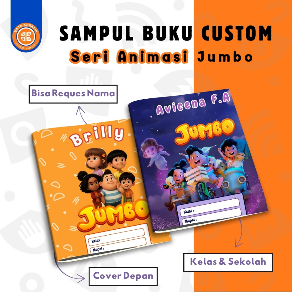 

SAMPUL BUKU CUSTOM, SERI KARTUN JUMBO, SATUAN