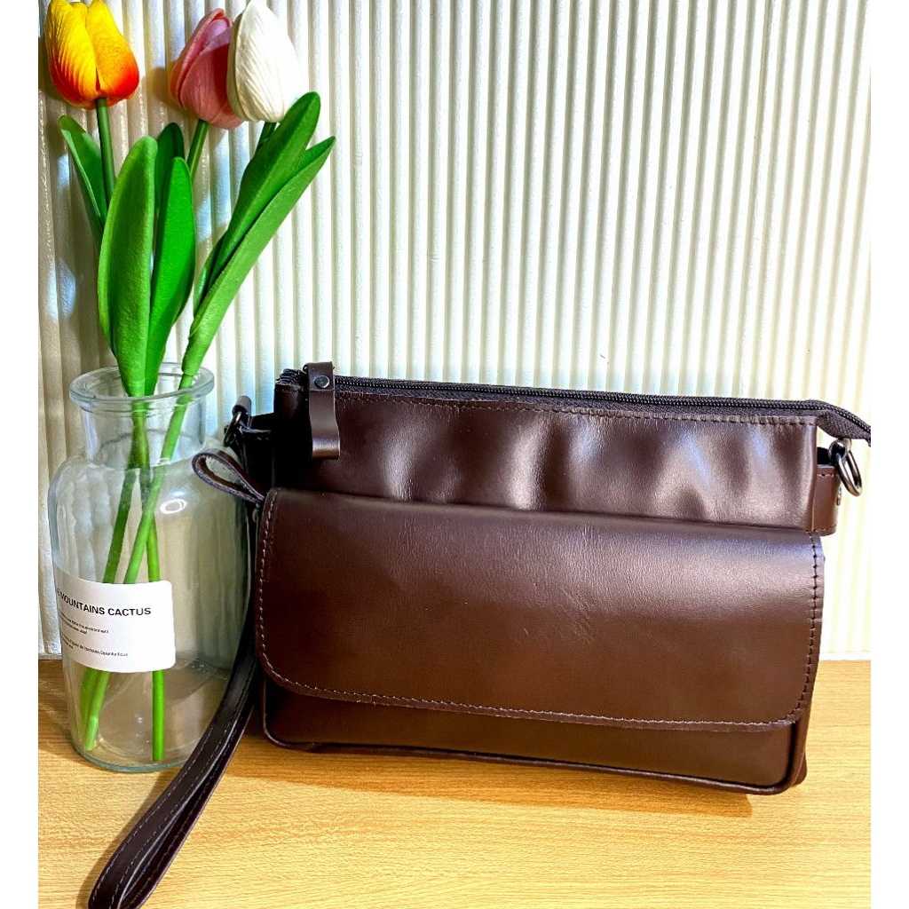 Tas Handbag Pria Kulit Asli Garut Tas Slempang Kulit Asli Garut Sukaregang