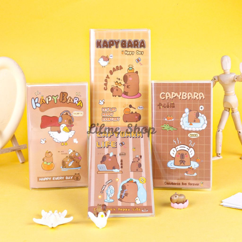 

Buku Tulis Kecil Tebal Dengan Sampul Capybara / Buku Catatan Bergaris Sekolah Anak 48K