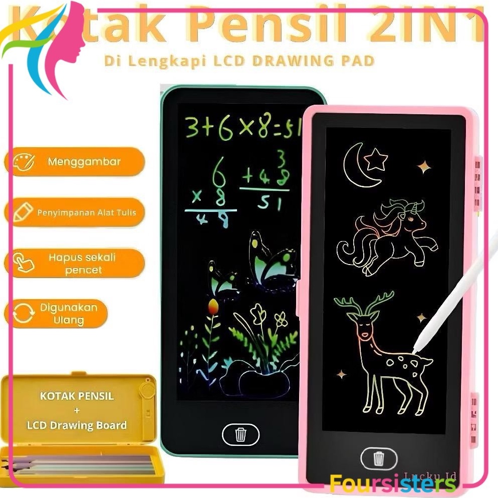

Harga Oke FS Kotak Pensil Case Besar Lcd Writing Drawing Box Case Ukuran Besar Pencil Drawing Pad Edukasi 2in1