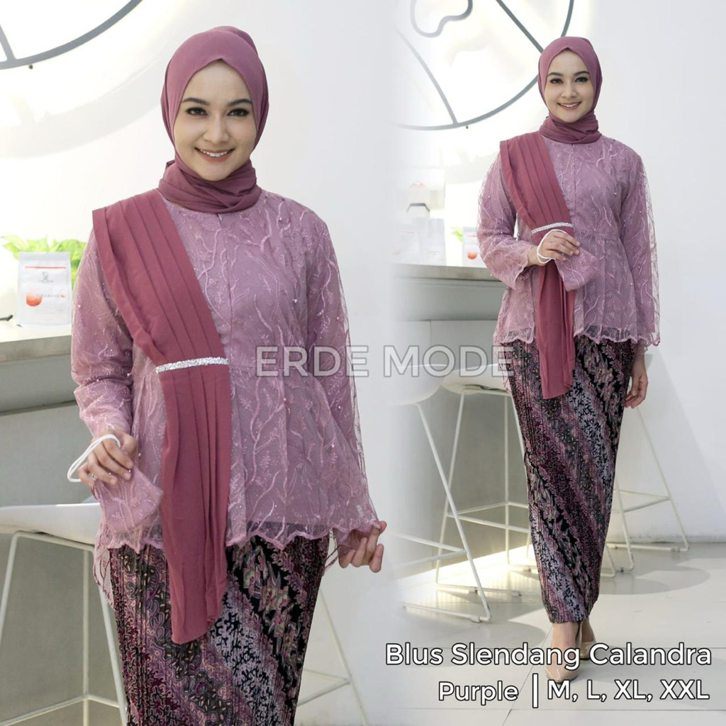 Set kebaya burkat atasan tunik set kebaya atasan tunik selendang setelan tunik kebaya model selendan