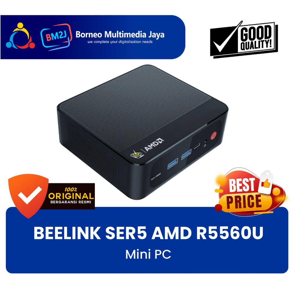 Mini PC Beelink SER5 AMD Ryzen 5560U 16GB/500GB SSD HDMI DP Win11 Pro BEELINK PC Mini