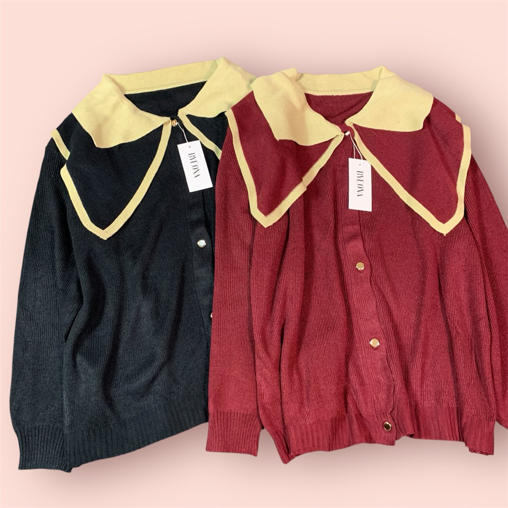 SWEATER RAJUT POLO WANITA CROP BLASTER/ATASAN RAJUT WANITA KERAH POLO WANITA