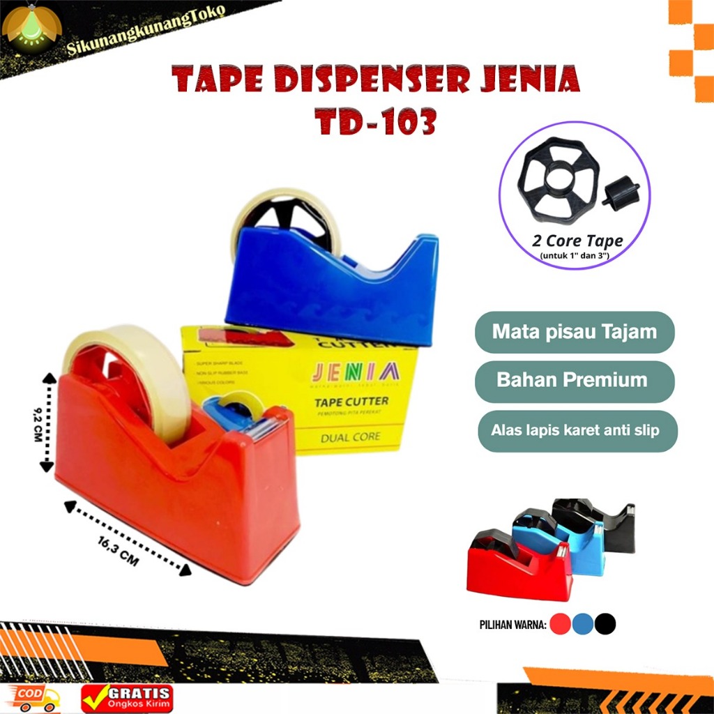 

(skn) Tape Dispenser Isolasi JENIA Tape Cutter besar tempat pemotong lakban