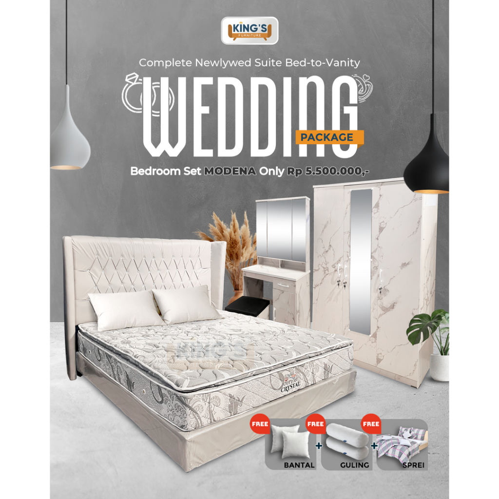 KINGS FURNITURE PONTIANAK -  PAKET WEDDING MODENA || WEDDING PACKAGE - PAKET MARRIED - PAKET NIKAH -