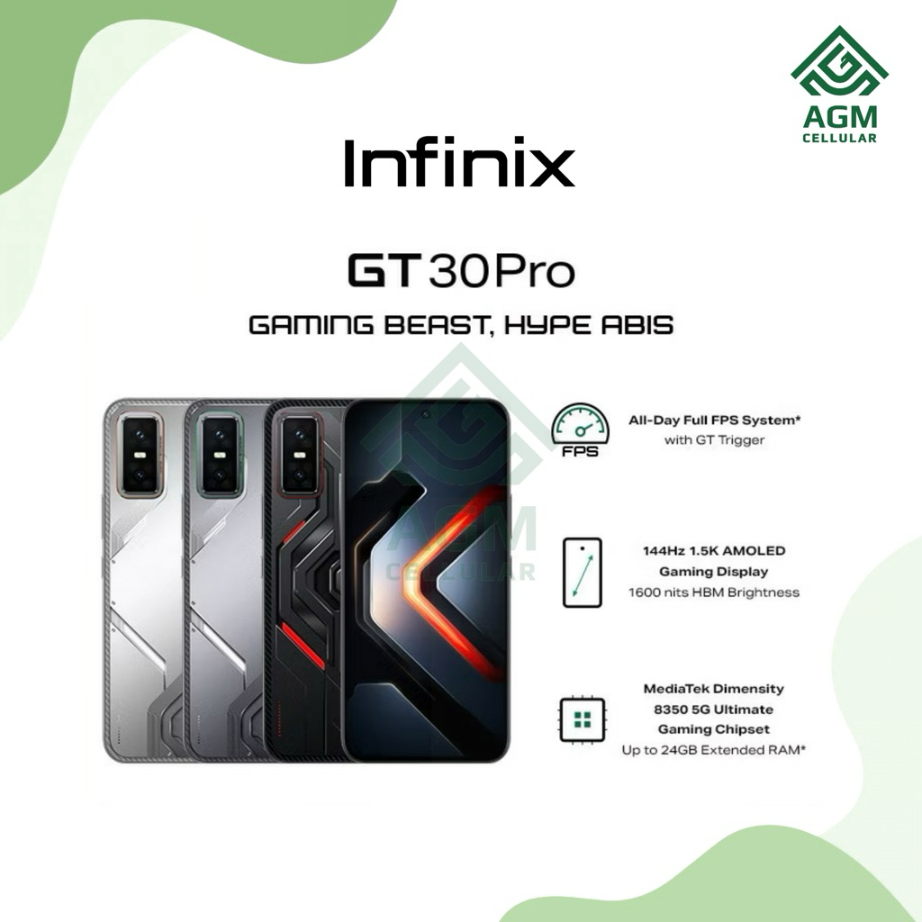 HANDPHONE INFINIX GT 30 PRO RAM 12GB/512GB | 8GB/256GB (Dark Flare, Shadow Ash, Blade White)
