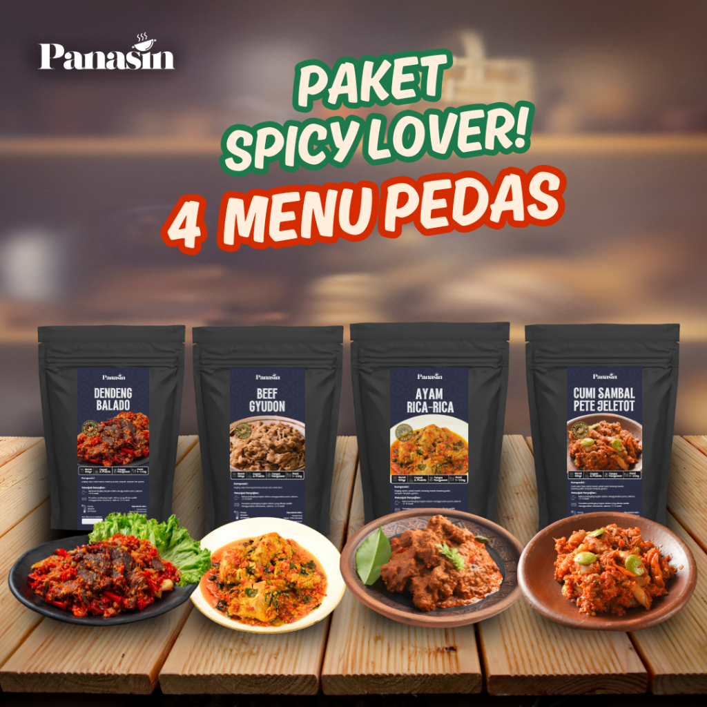 

PANASIN Paket 4 Menu Pedas Spicy Lovers - 4 Menu Porsi Keluarga 250g atau Porsi 100g