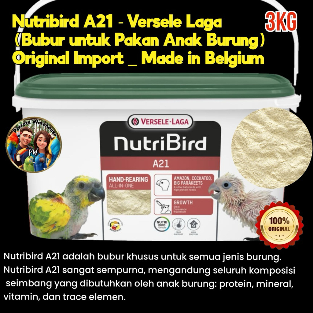 nutribird A21 3kg packing original