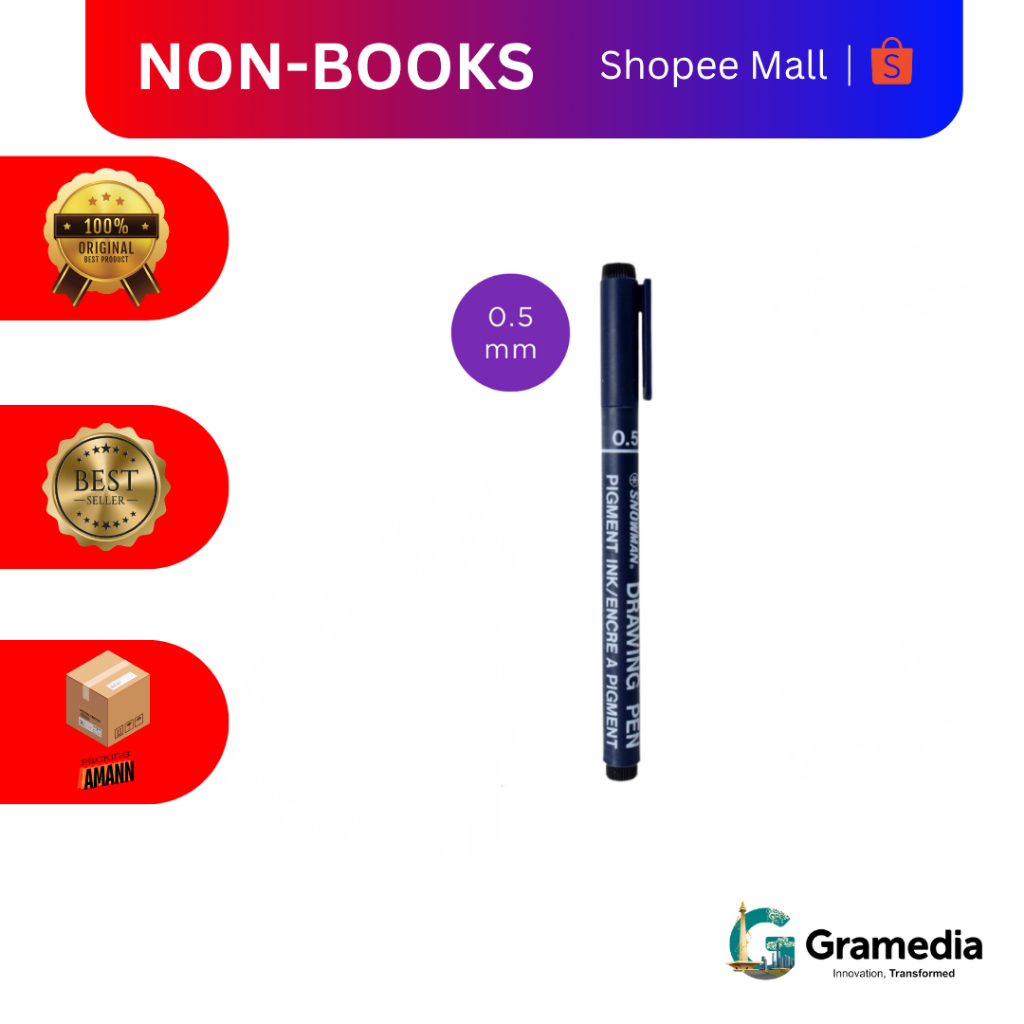 

Gramedia MKG - Snowman Draw.Pen FT700-05 Black